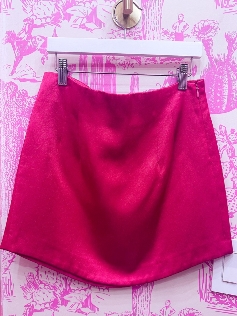 Zara Hot Pink Satin Mini Skirt